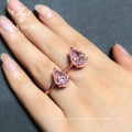 Factory direct sales pear cut moissanite diamond ring female ring for wedding